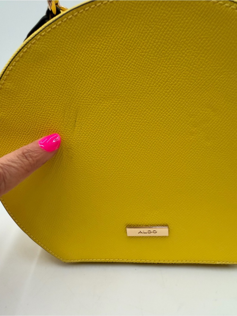 Yellow Lemon Slice Aldo Rhinestone Novelty Top-Handle Bag with Crossbody Strap - Picture 11 of 15